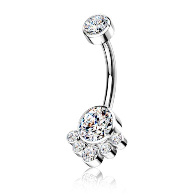 Piercing pour le nombril en titane avec un ensemble de pierres