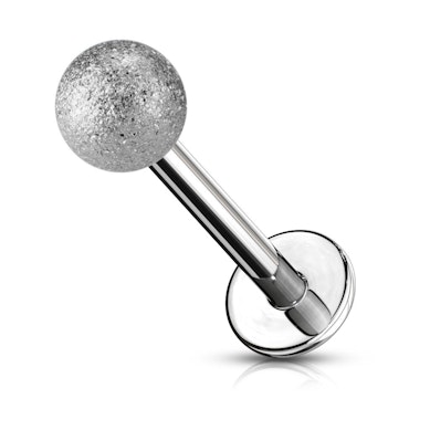 Labret avec boule effet diamant.