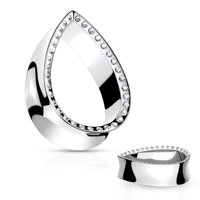 Tunnel en forme de goutte avec bords ornés de pierres