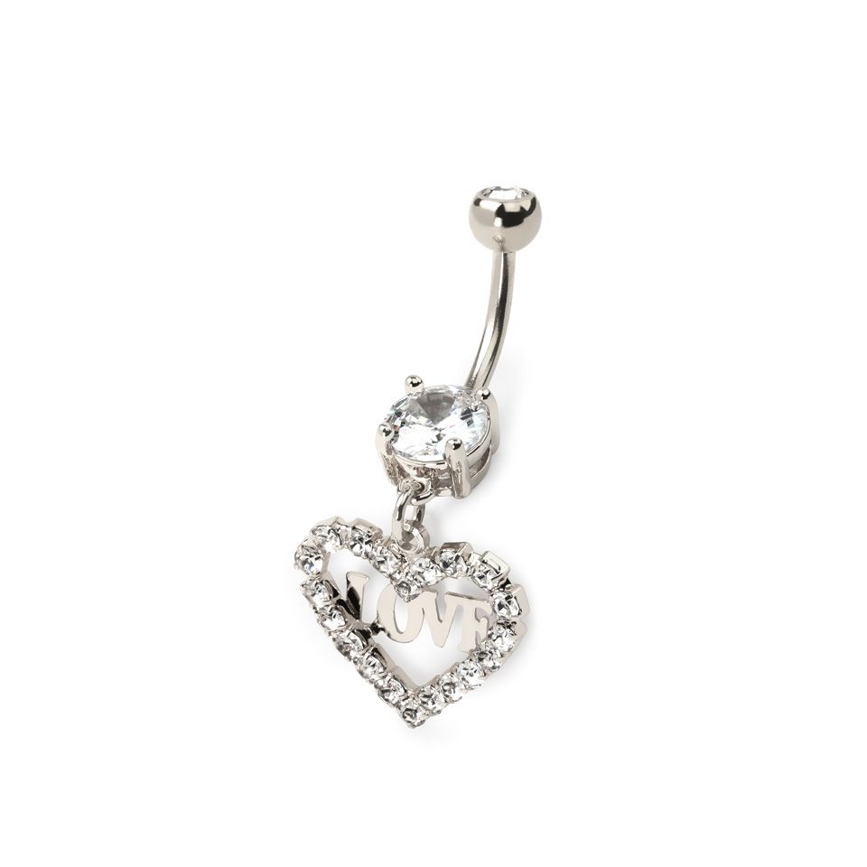 Romantique piercing pour le nombril en forme de coeur