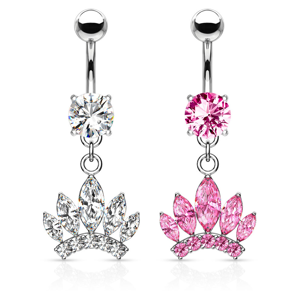 Piercing pour le nombril avec couronne