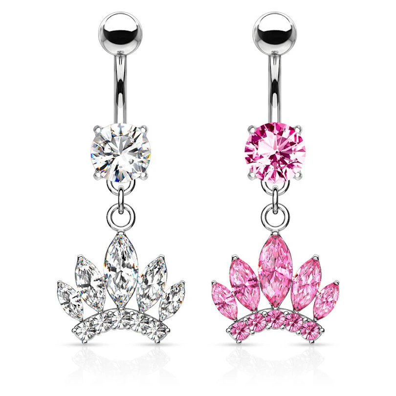 Piercing pour le nombril avec couronne