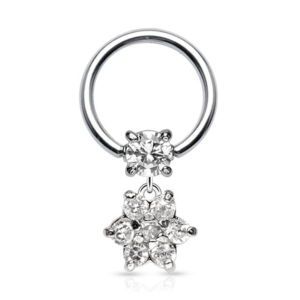 Anneau avec pendentif fleur