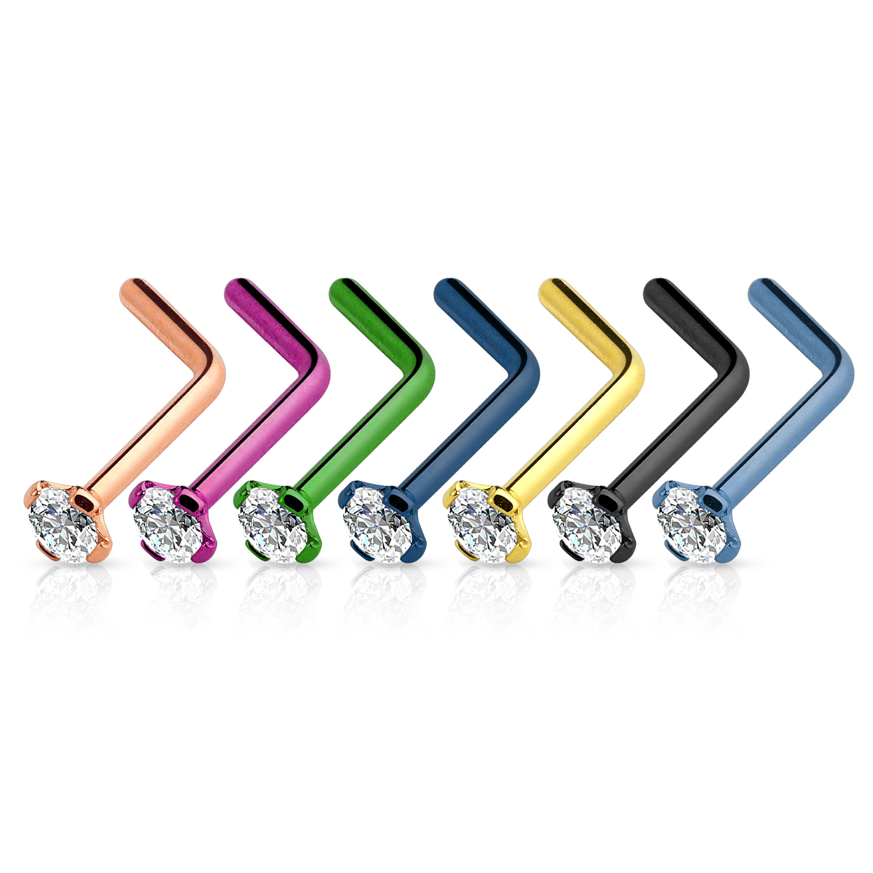 Stud pour le nez avec pierre sertie avec des griffes