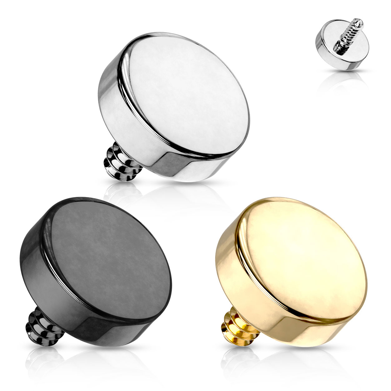 Boule plate pour tige avec filetage interne