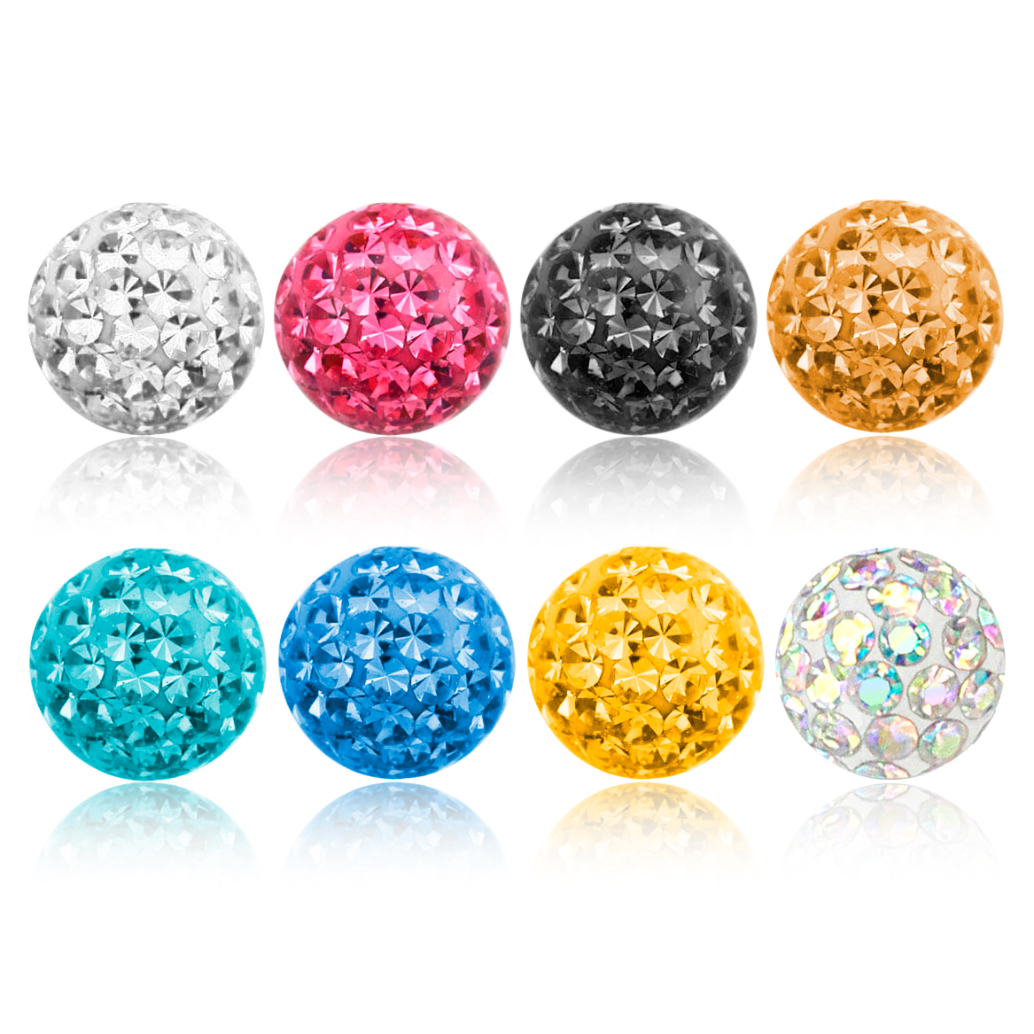 Boule pour piercing avec de nombreuses pierres