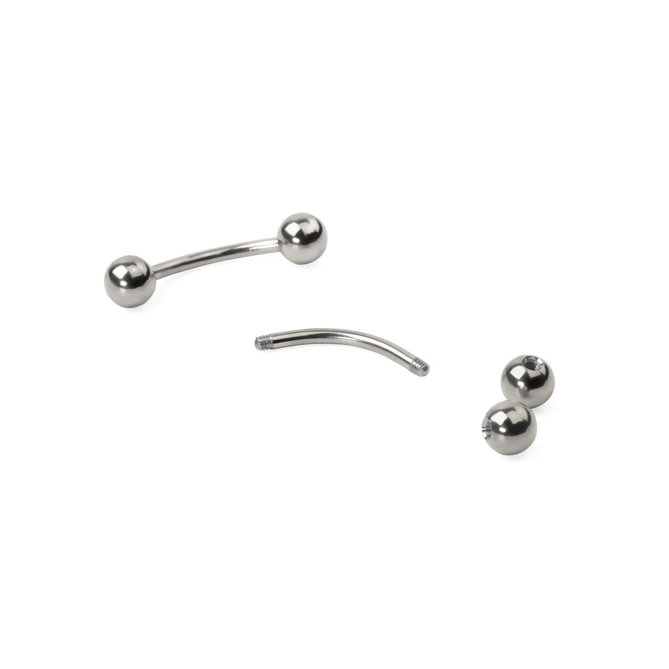 Tige barbell courbée en titane