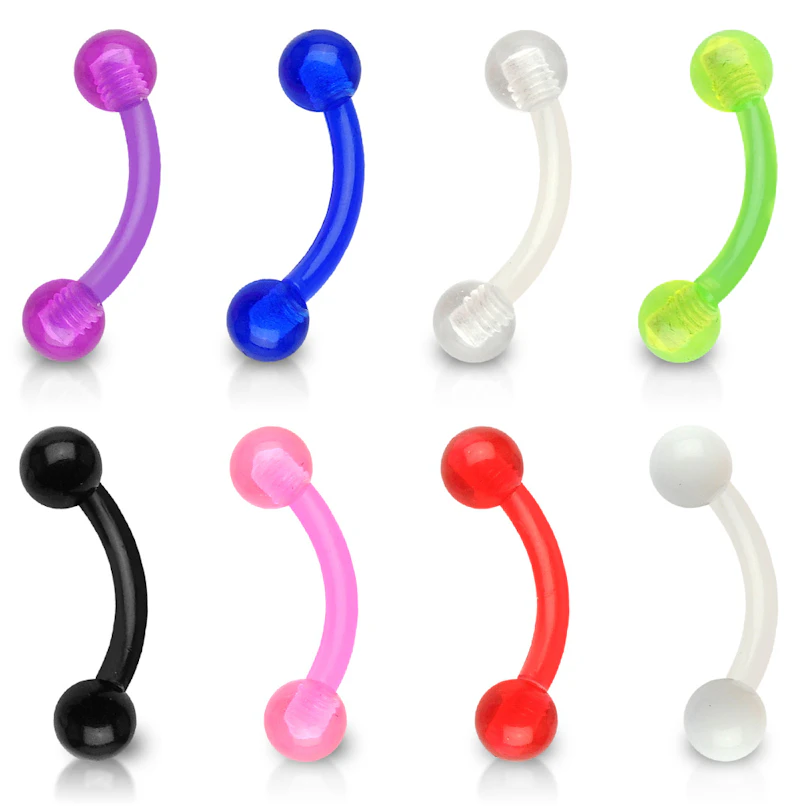 Tige barbell courbée en PTFE en différentes couleurs