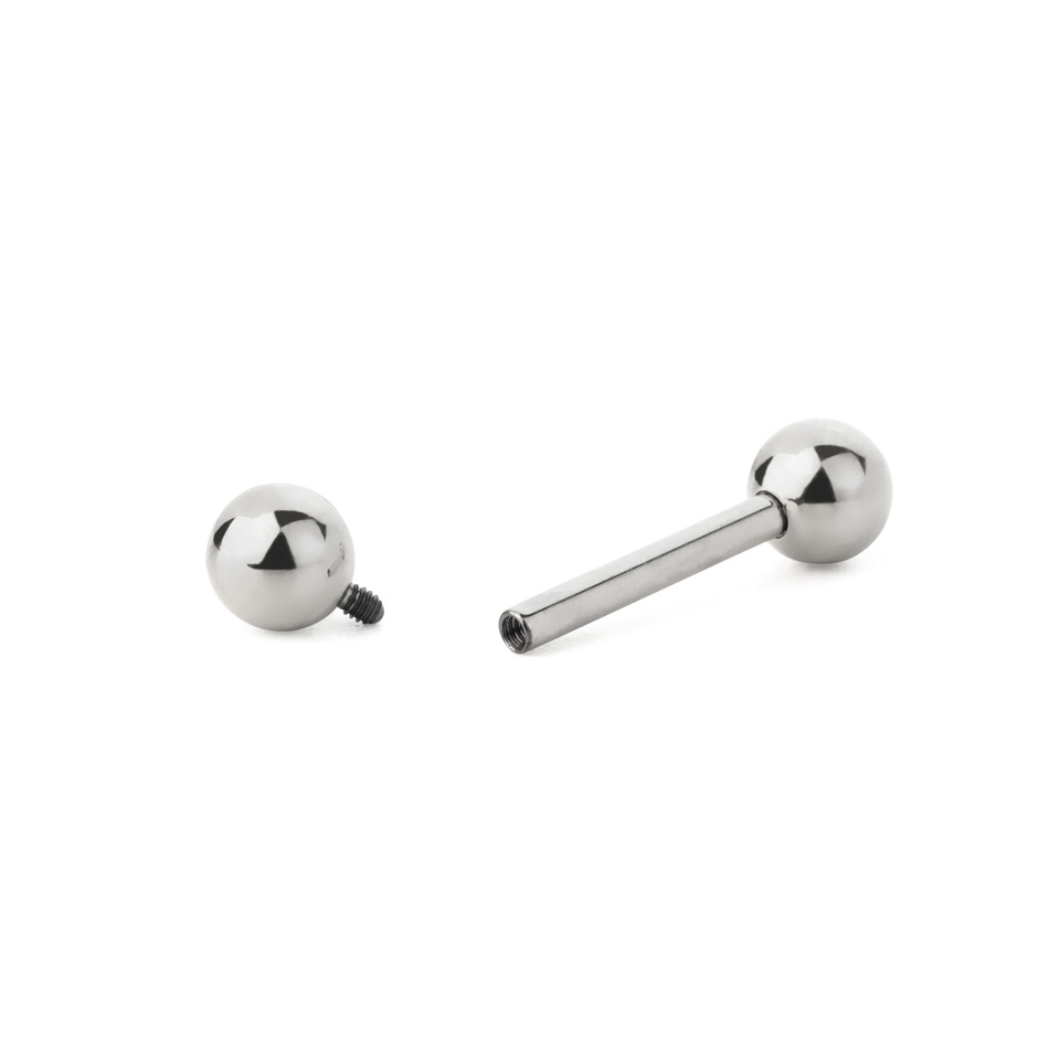 Tige barbell droite en titane avec filetage interne