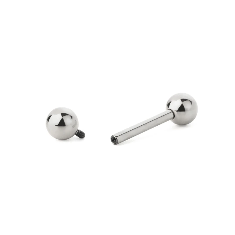 Tige barbell droite en titane avec filetage interne