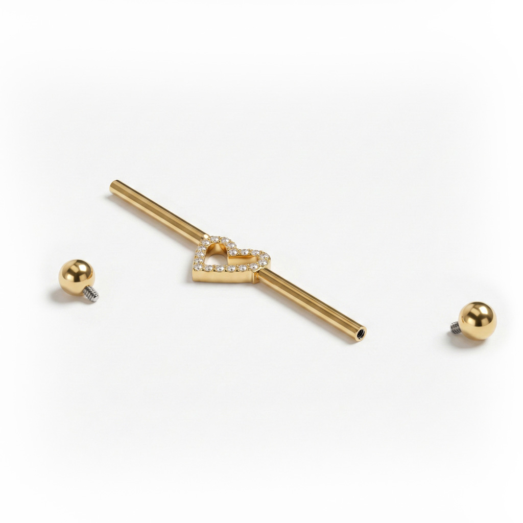 Barbell industriel en titane avec cœur en son centre