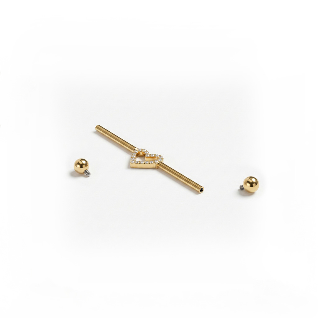 Barbell industriel en titane avec cœur en son centre