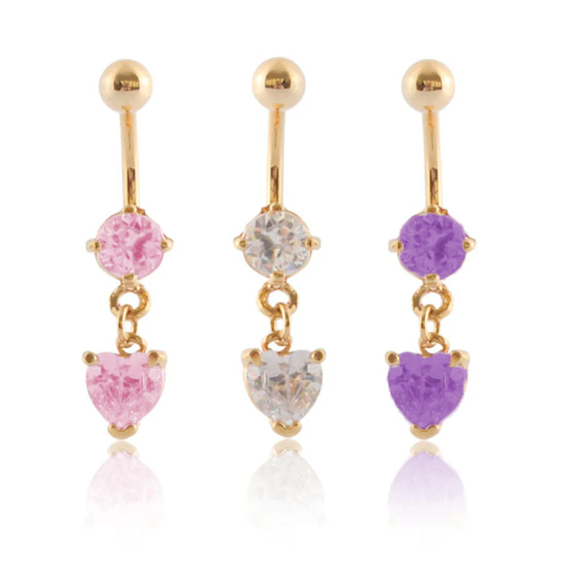 Piercing pour le nombril avec pierre et pendentif