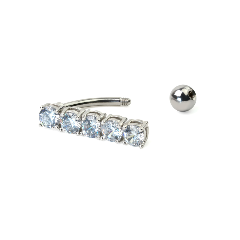 Piercing pour le nombril avec boule mobile