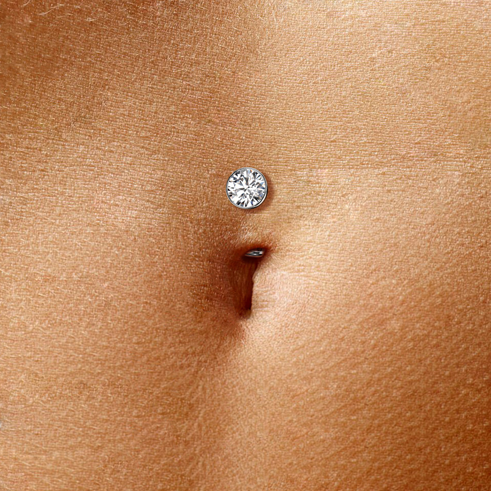 Piercing nombril inversé en titane