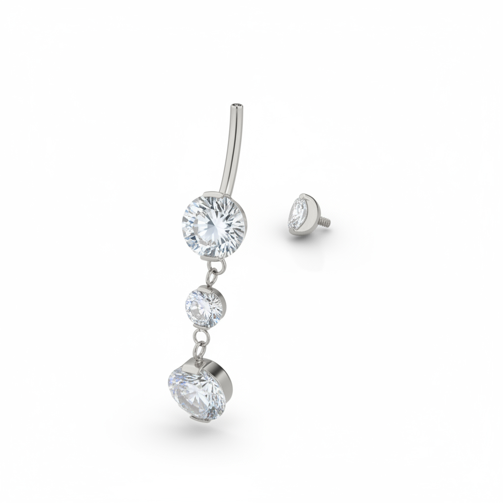 Piercing pour le nombril en titane avec un pendentif