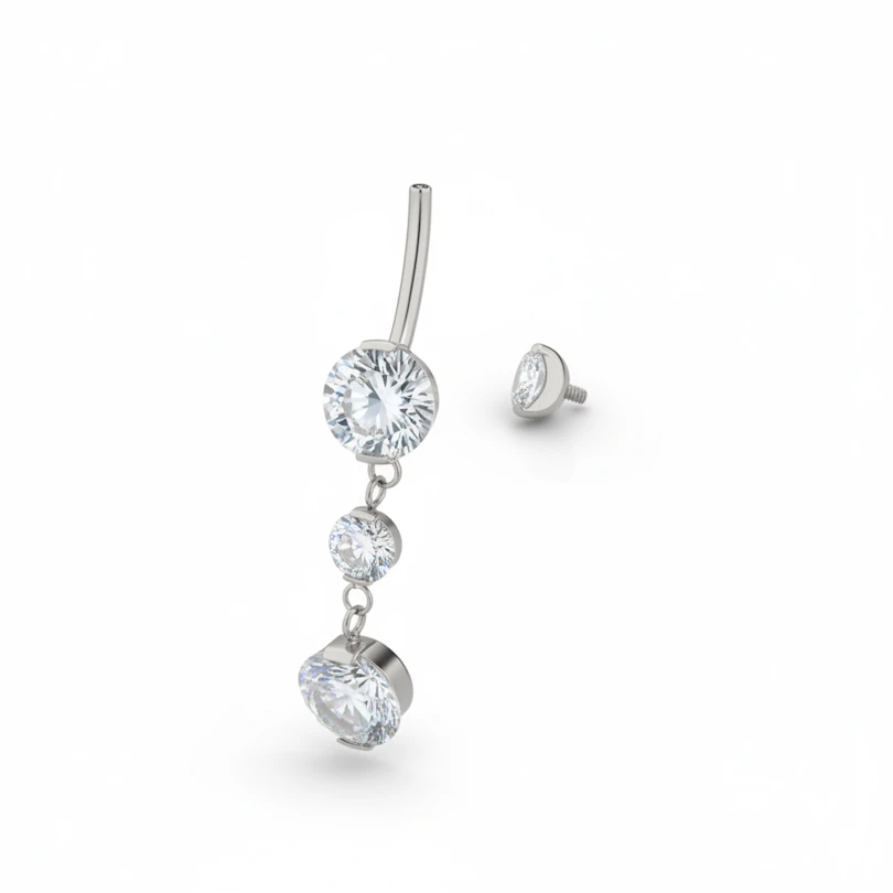 Piercing pour le nombril en titane avec un pendentif
