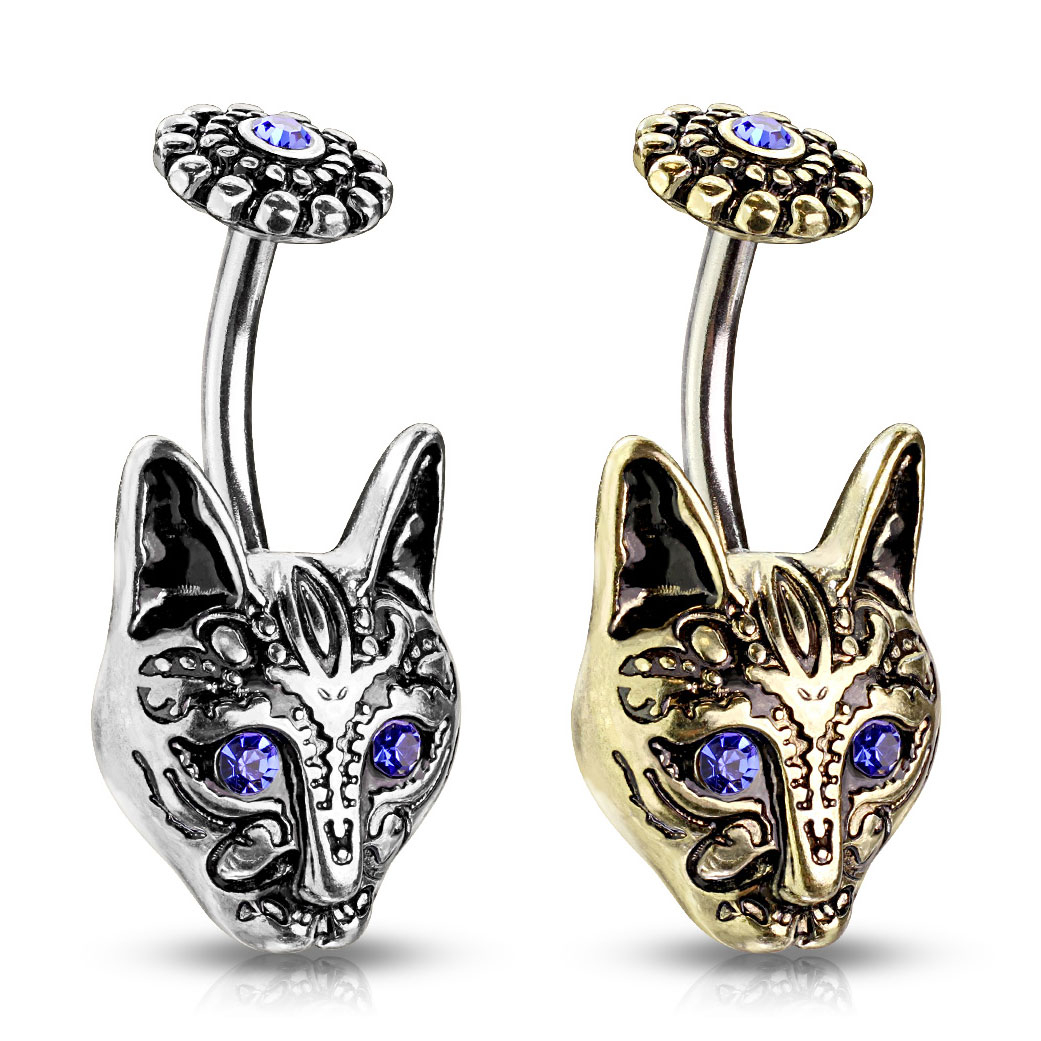 Piercing pour le nombril avec un joli chat tribal