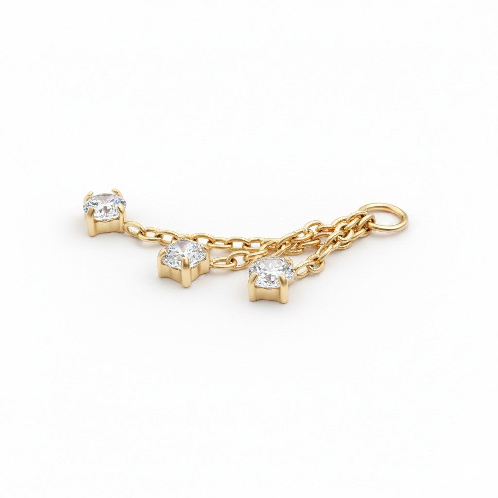 Charm avec un trio de pierres