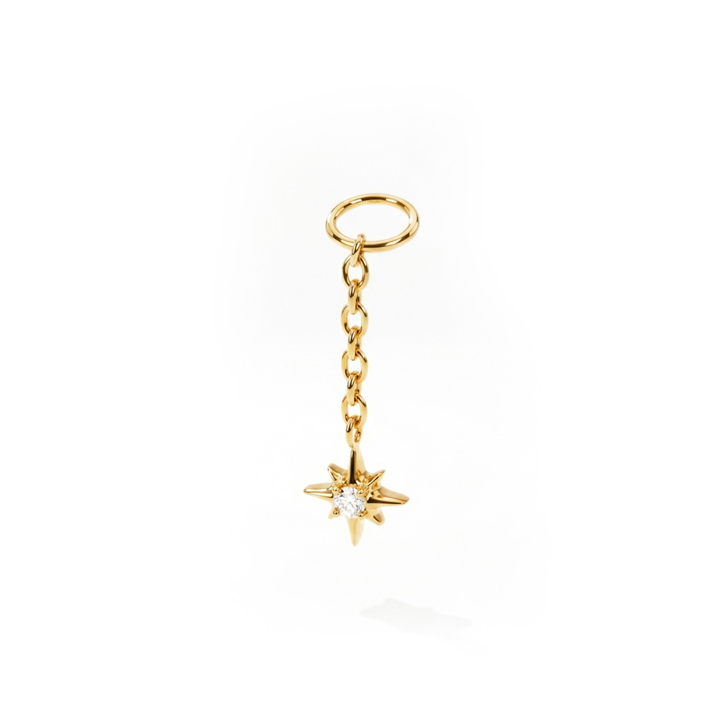 Charm en titane avec une étoile et une pierre