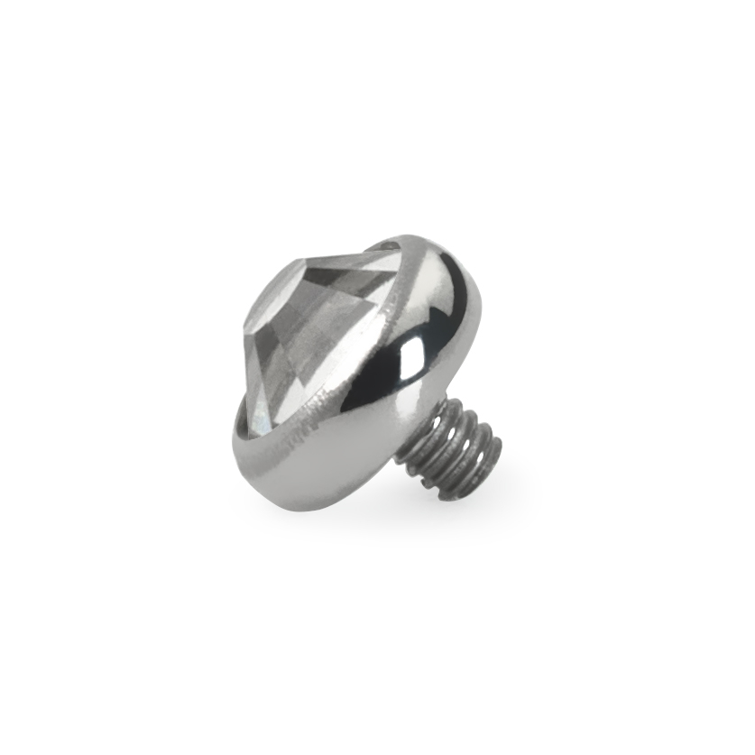 Boule en titane avec une pierre sertie en zirconium