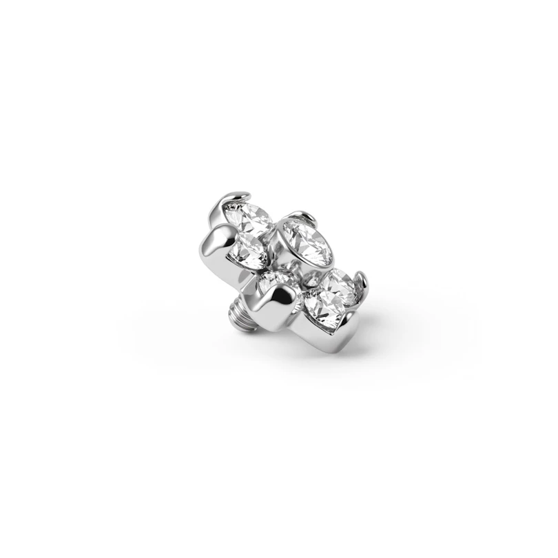 Ancre dermal avec pierres en forme de fleur étoilée