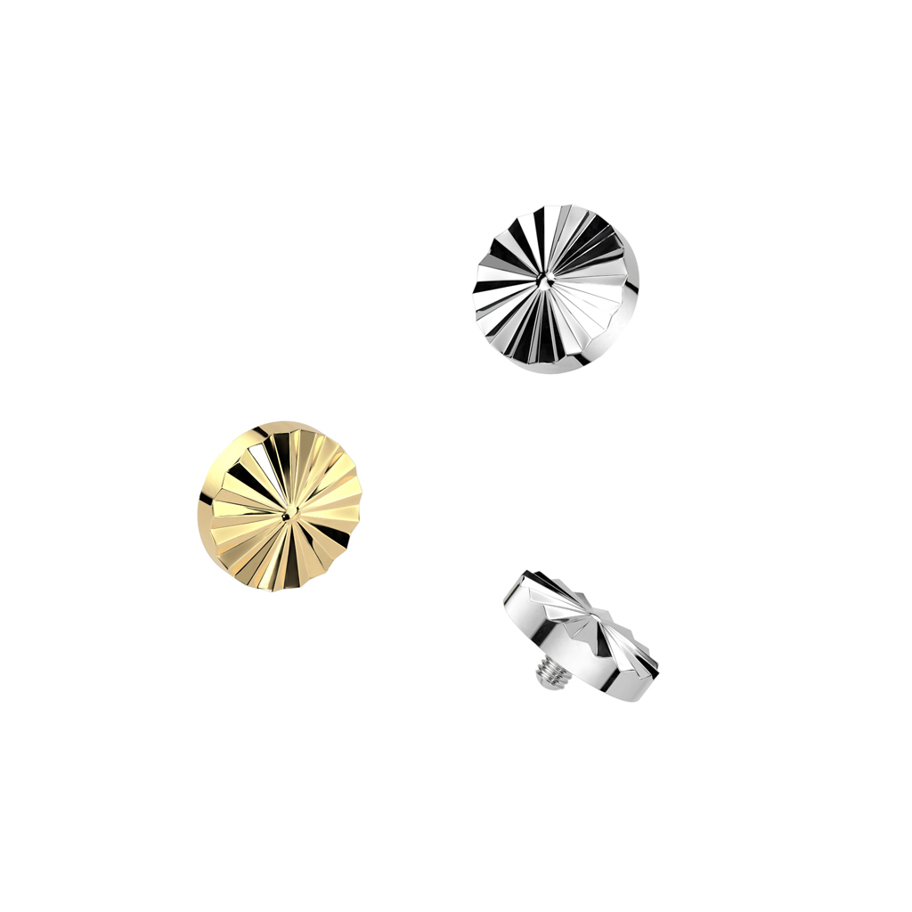 Dermal top en titane avec design en forme de diamant