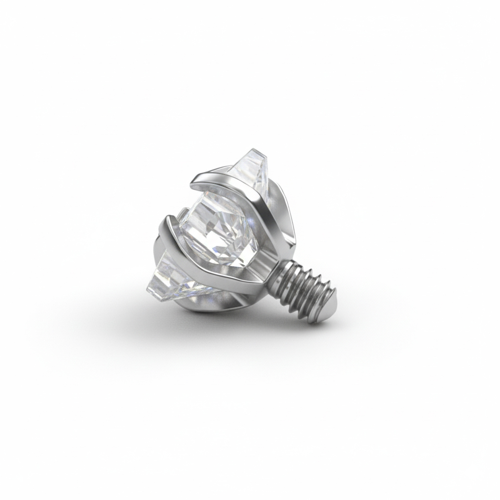 Dermal top en titane avec étoile ornée d'une pierre