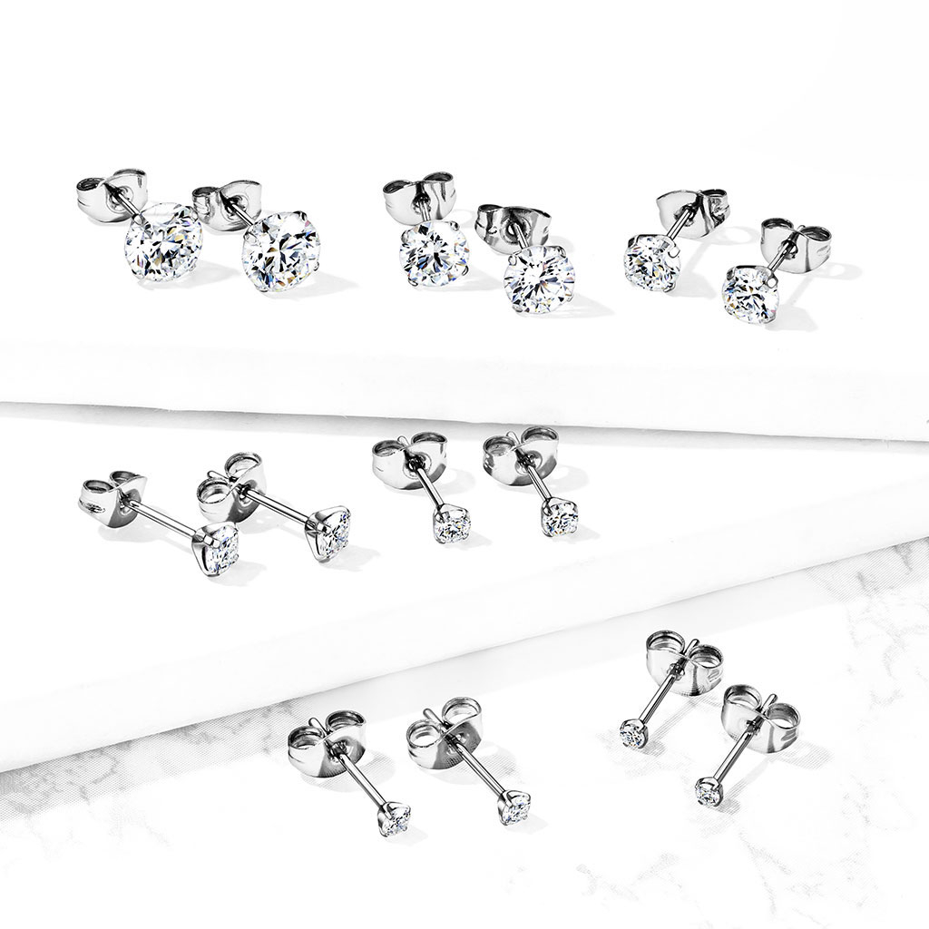 Piercing pour l'oreille en titane avec des pierres