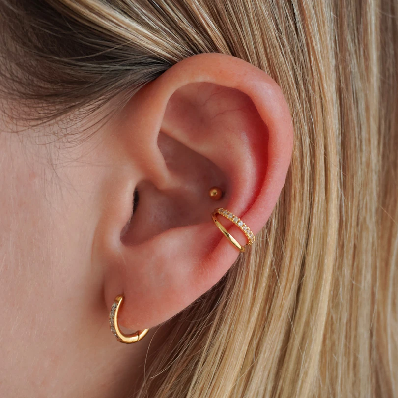 Earcuff double orné de pierres