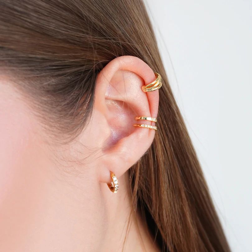Earcuff avec trois bagues