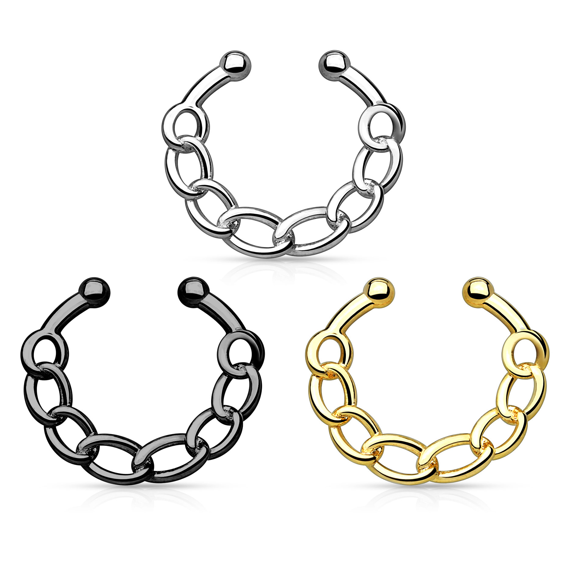 Faux septum motif chaine