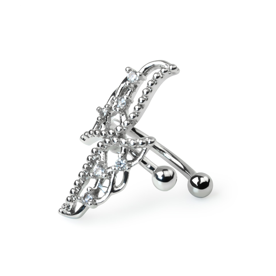 Earcuff en acier chirurgical et design en forme d'ailes