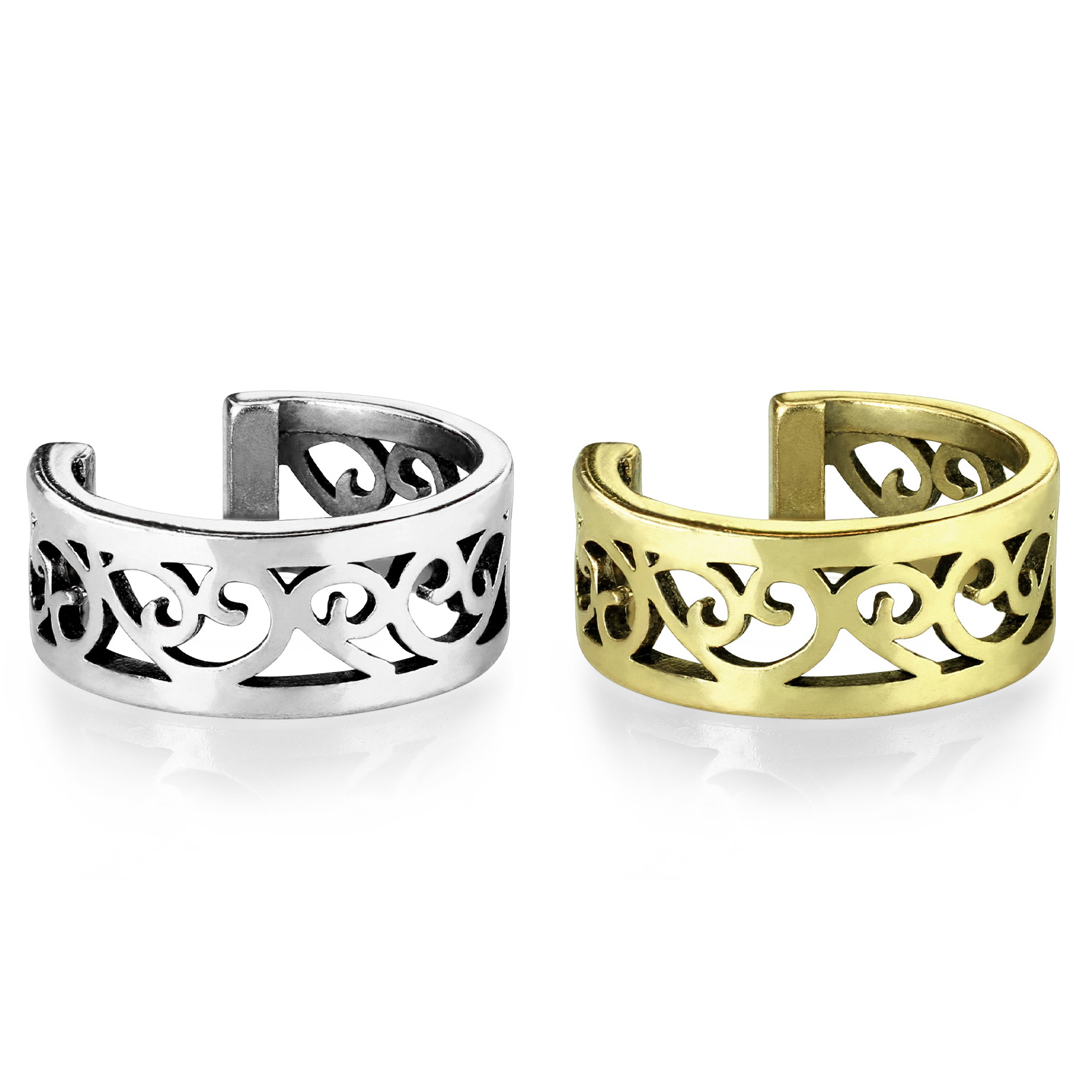 Earcuff avec cœurs en filigrane ajouré