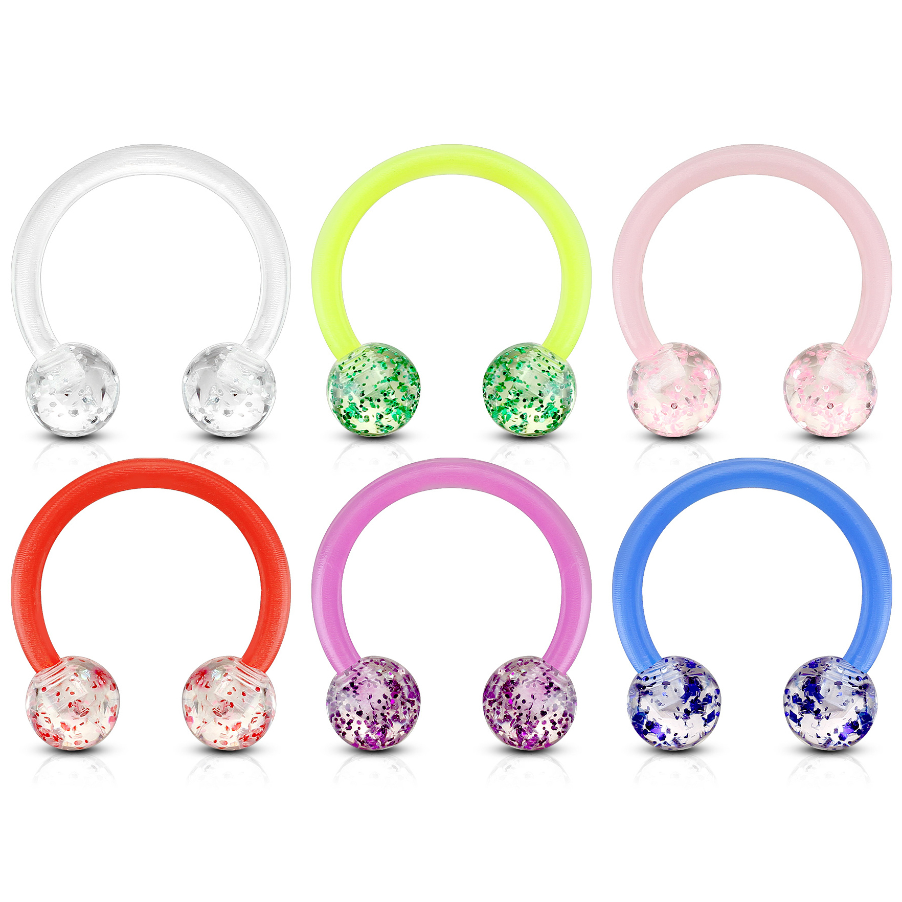 Fer à cheval en acrylique avec des boules paillettées