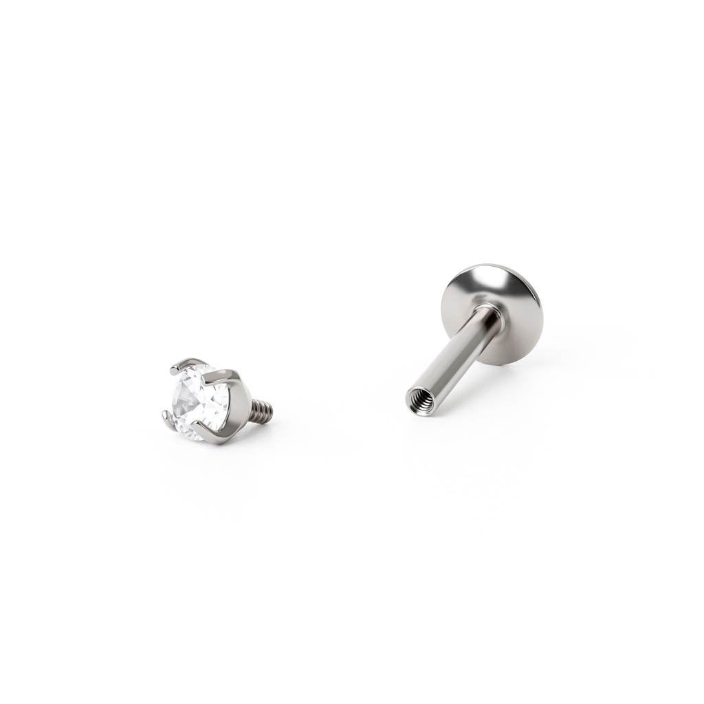 Labret en titane et plusieurs designs ornés de pierres