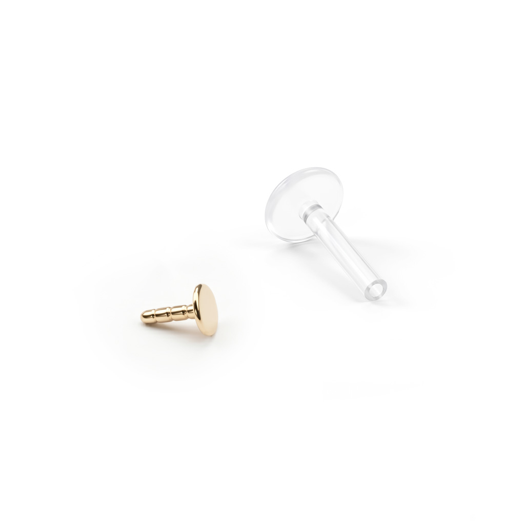 Labret en or 14 carats avec un top rond