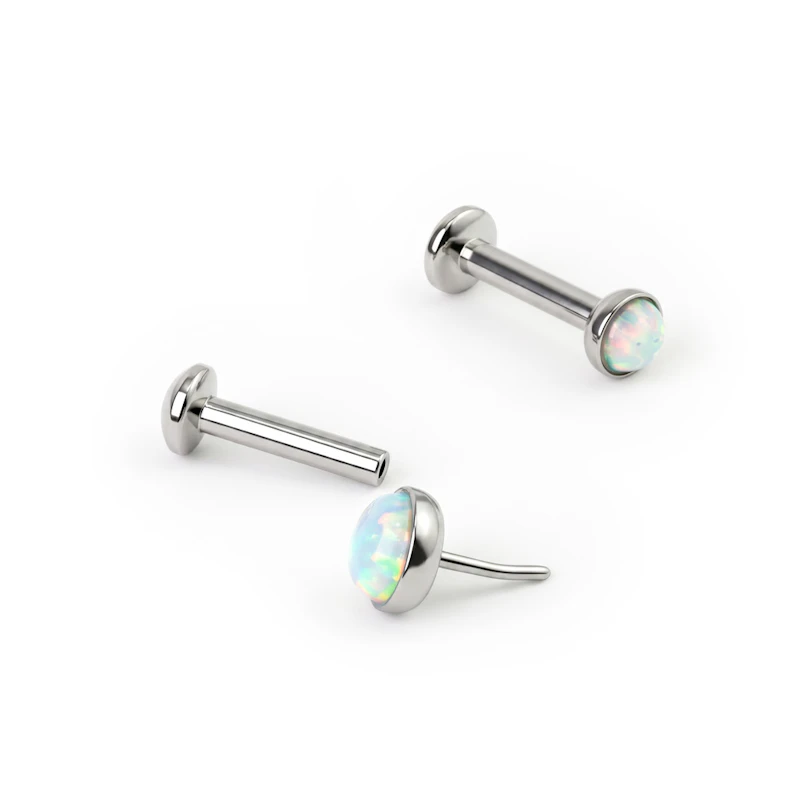 Labret push-in avec une opale