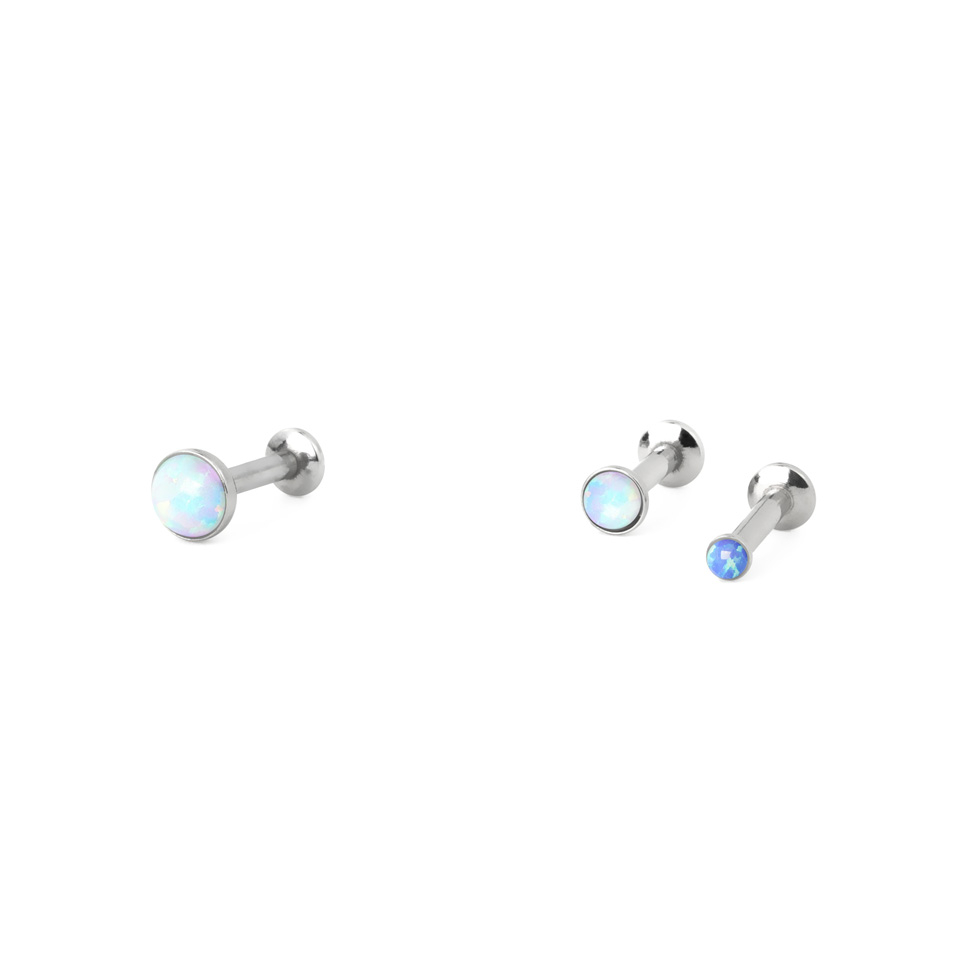 Labret push-in avec une opale