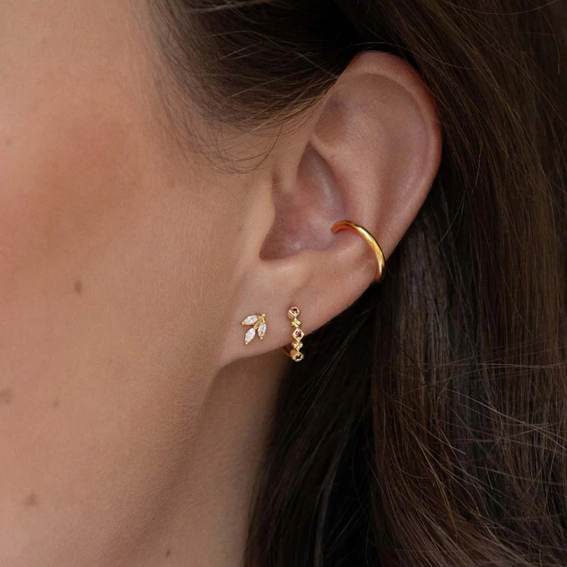 Labret push-in avec pierres taillées en marquise