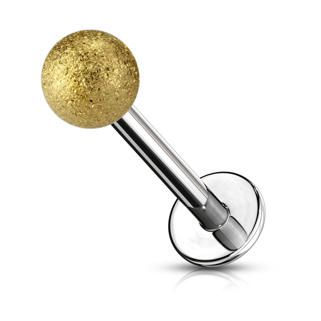 Labret avec boule effet diamant.