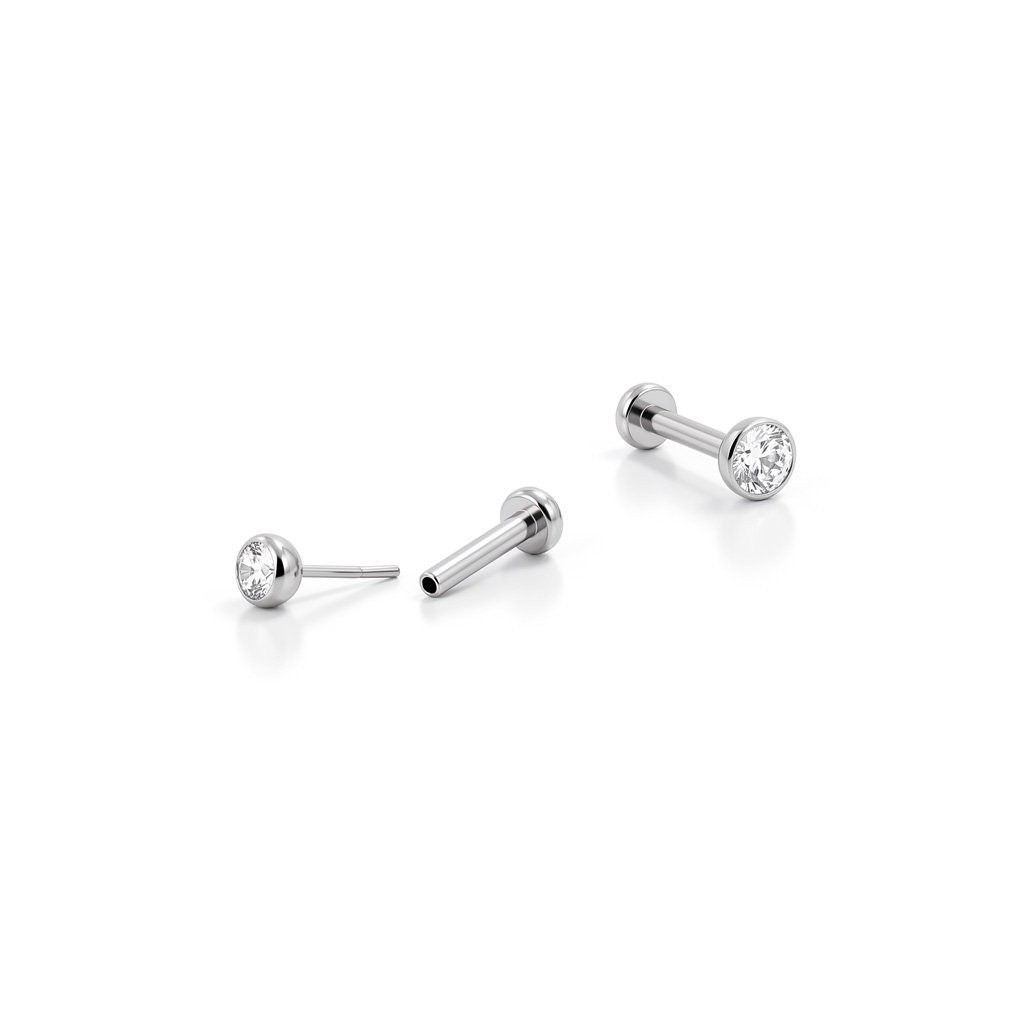 Labret push-in en titane et une pierre sertie