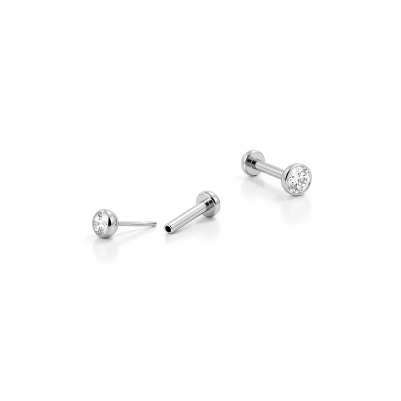 Labret push-in en titane et une pierre sertie