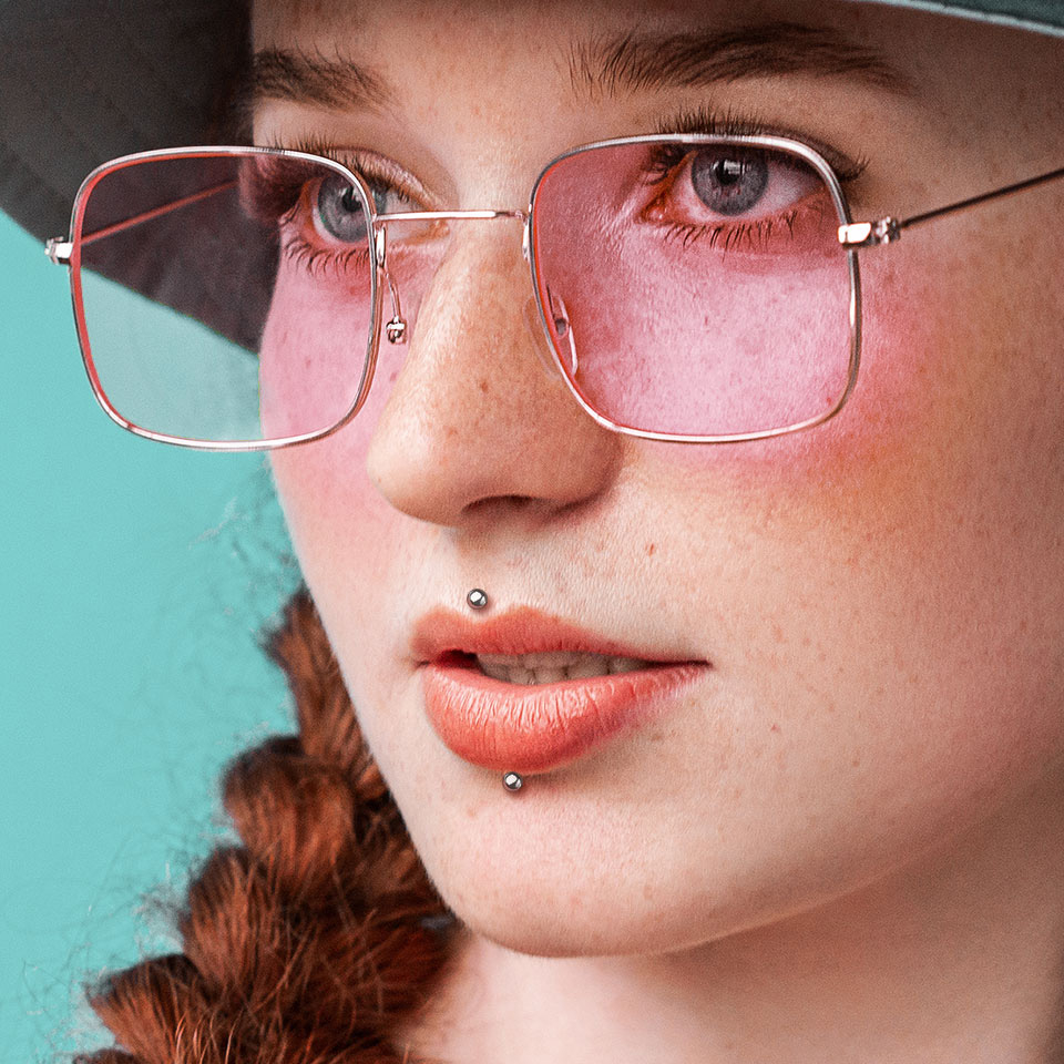 Labret push-in en titane