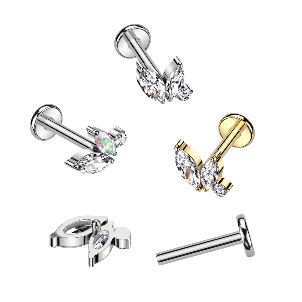 Sublime labret en titane avec filetage interne