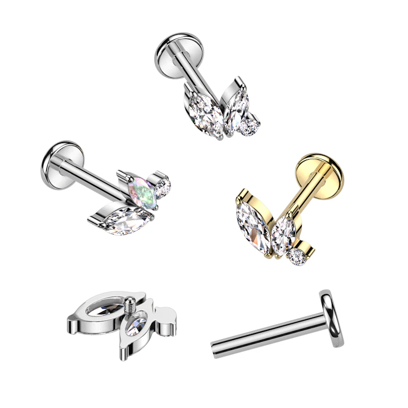 Sublime labret en titane avec filetage interne