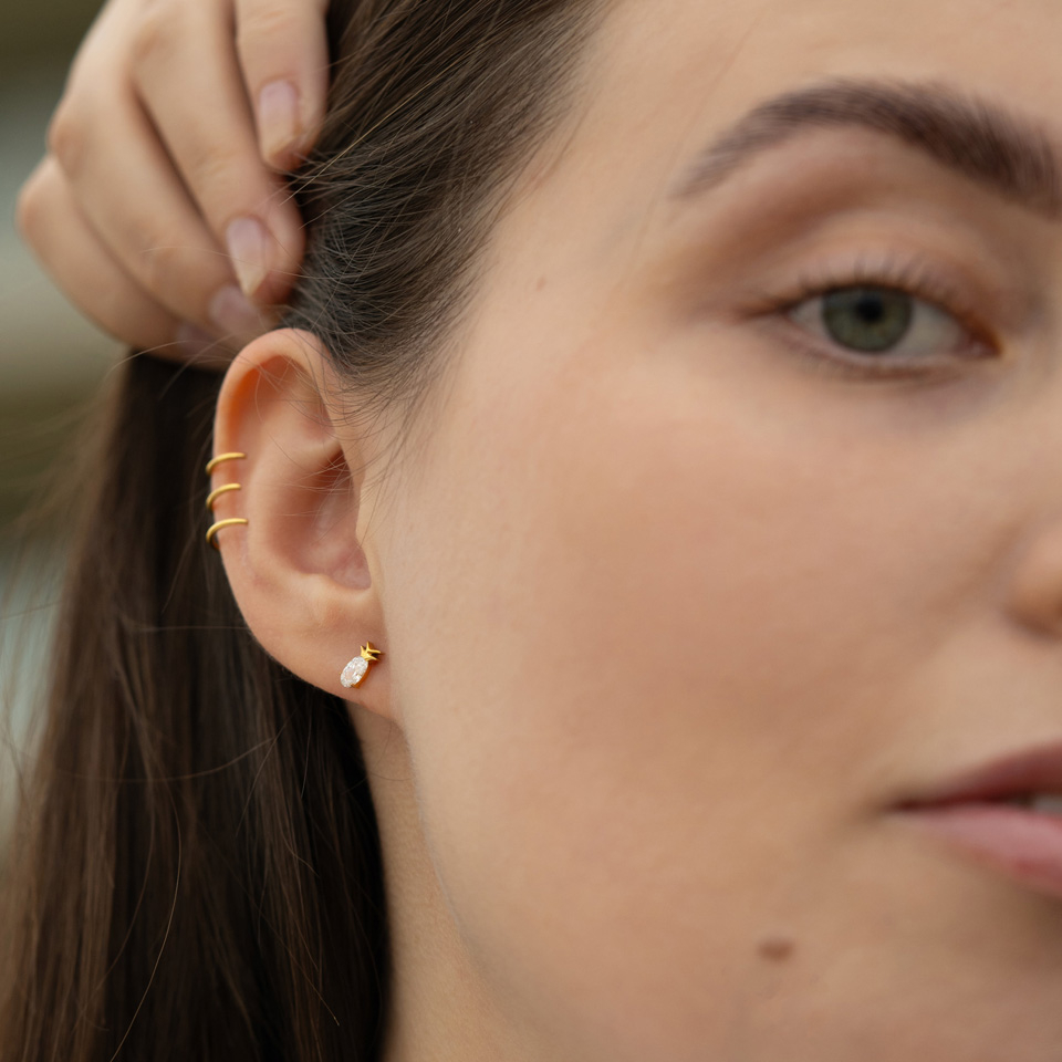 Labret en titane avec un design en forme d'ananas