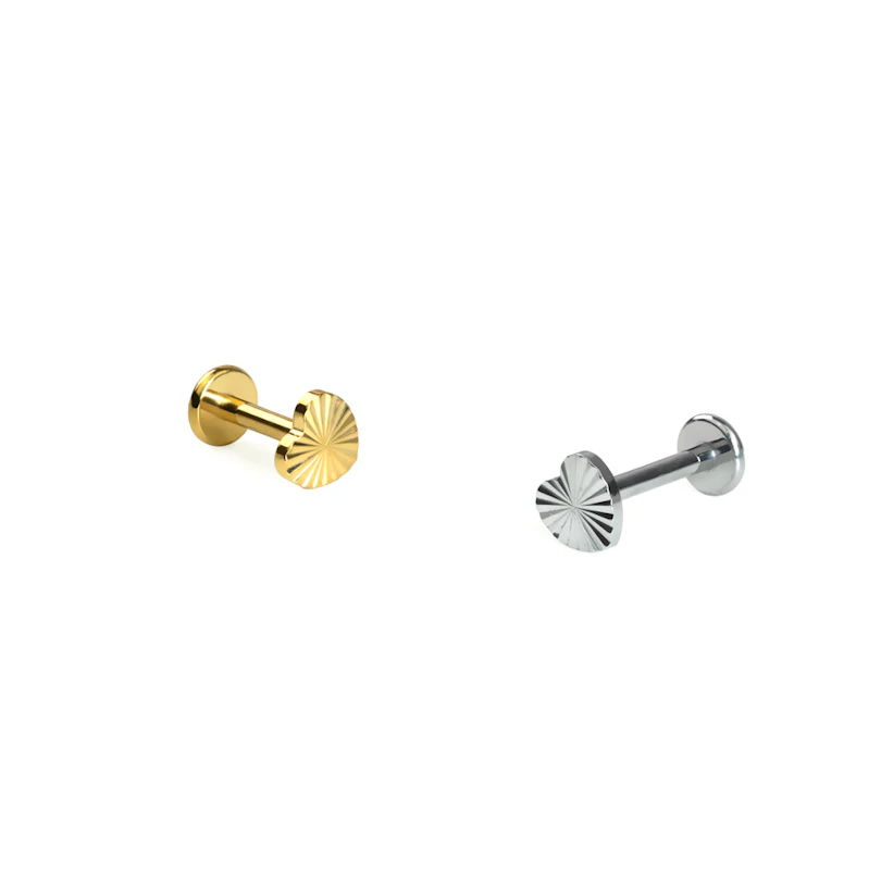 Labret en forme de cœur et motif texturé