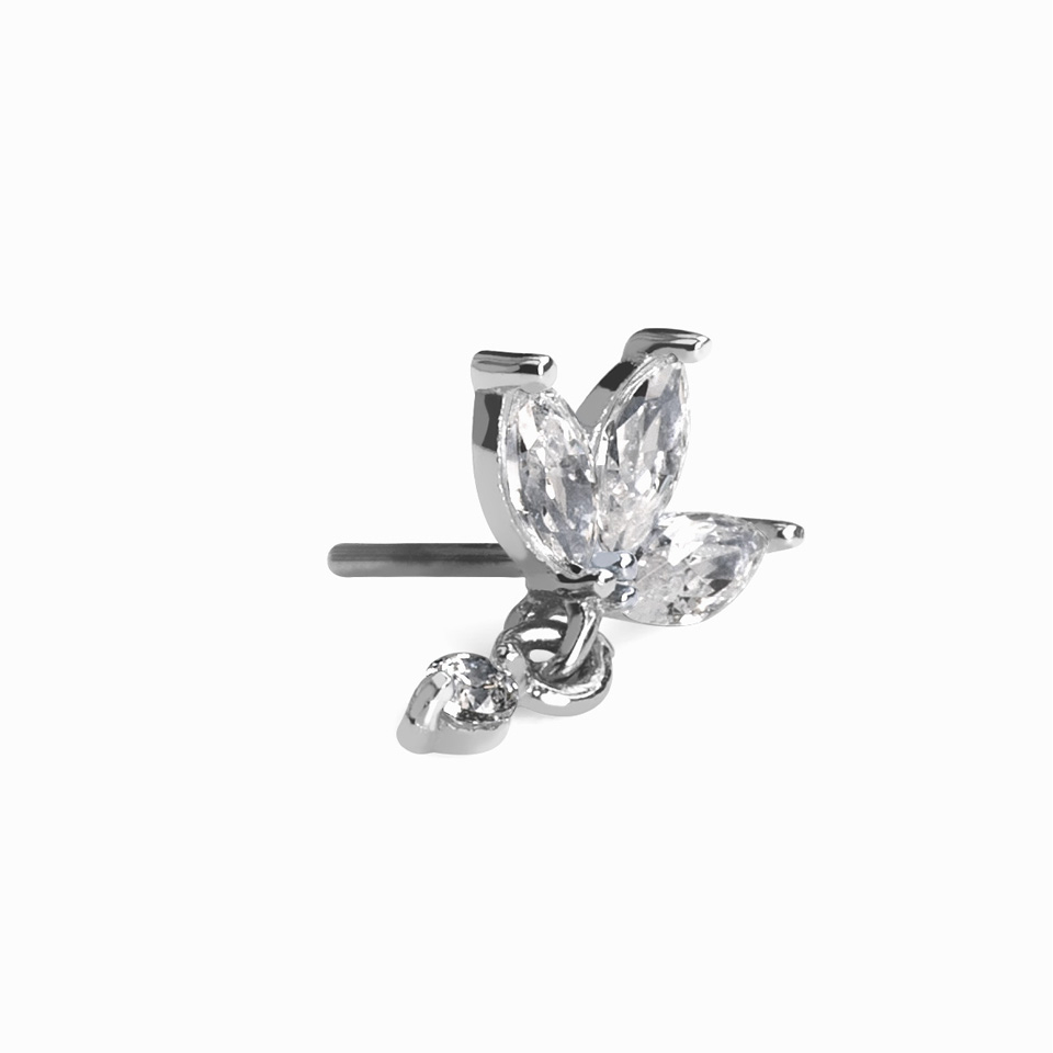 Top push-in en or 14K avec fleur de lotus et pendentif