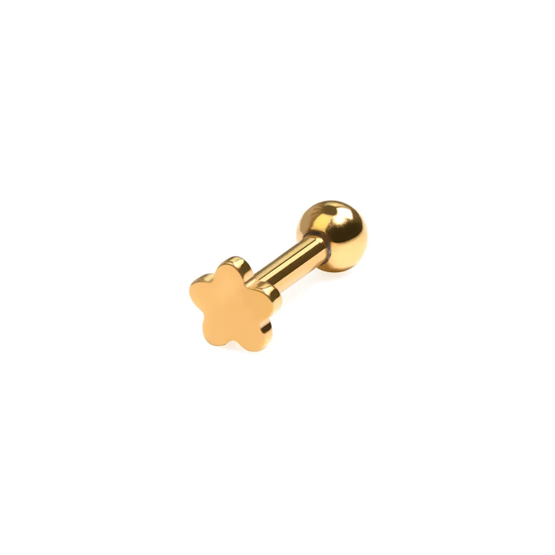 Labret en titane avec disque en forme de fleur